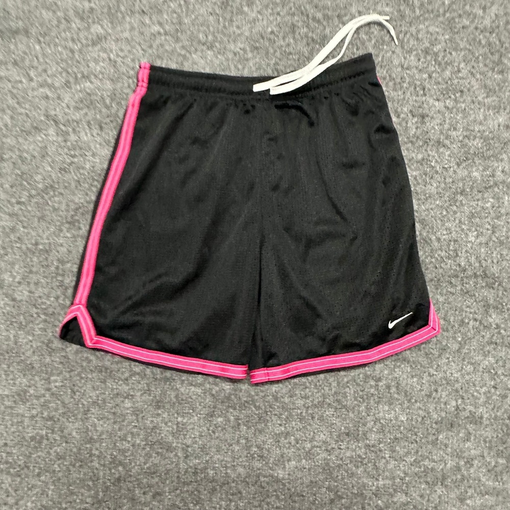 Nike Shorts Womens Size XS Black Pink Mesh Athletic Gym Training Swoosh Logo